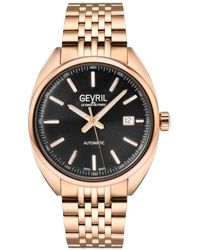 Gevril - Five Points 48703 Swiss Made Automatic Sellita Sw200 Rose Gold Stainless Steel Luminous Date Watch - Lyst
