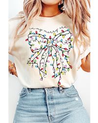 Azura Exchange - Farbiger Licht Schleifen Grafik Crewneck T-Shirt - Lyst