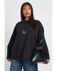 Boohoo - Plus Basic Oversized Long Sleeve T-Shirt - Lyst