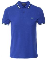 Fred Perry - Twin Tipped M3600 L33 Blue Polo Shirt Cotton - Lyst