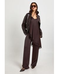 Boohoo - Lace Trim Satin Cami & Trouser Co Ord - Lyst