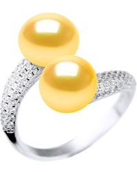 Diadema - Ring You And Me 2 Wasserperlen 9-10Mm Sweet Golden Jewelry 925 - Lyst