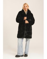 Gini London - Kunstpelz Reverskragen Langarmmantel - Lyst