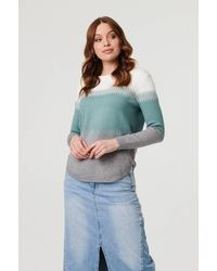 Izabel London - Sparkly Colour Block Curve Hem Jumper - Lyst