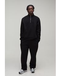 BoohooMAN - Oversized Boxy Quarter Zip Funnel Sweatshirt & Straight Jogger Tracksuit - Lyst