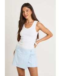 Boohoo - Stripe Crepe Wrap Skort - Lyst