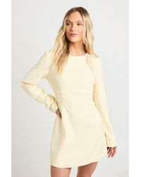 Boohoo - Petite Long Sleeve Tailored Shift Dress - Lyst