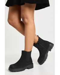 Boohoo - Faux Suede Chunky Panel Detail Chelsea Boots - Lyst
