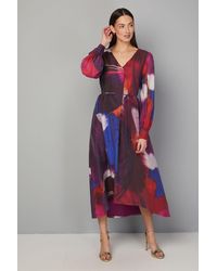 Wallis - Abstract Trapeze Midi Dress - Lyst
