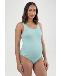 Boohoo - Maternity Crinkle Square Neck Swimsuit - Lyst