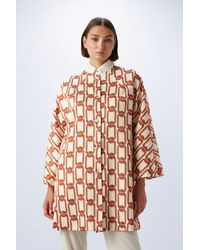 GUSTO - Satin Printed Coat - Lyst
