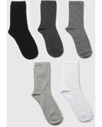 Boohoo - Monochrome Sports Socks 5 Pack - Lyst