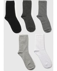 Boohoo - Monochrome Sports Socks 5 Pack - Lyst
