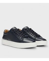 BOSS - Gary Tenn Leather Low-Top Trainers With Branded Lace Loop Nos - Lyst