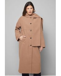 Wallis - Scarf Car Coat - Lyst