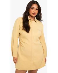 Boohoo - Plus Ruched Side Shirt Dress - Lyst