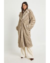 Boohoo - Vintage Look Faux Fur Maxi Jacket - Lyst