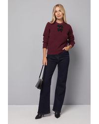 Wallis - Petite Embellished Bow Detail Jumper - Lyst