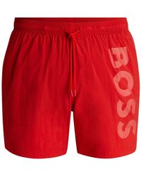 BOSS - Octopus Swim Shorts, Comfortable Elasticated Waist - Lyst