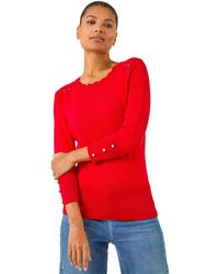 Roman - Scalloped Neck Knit Jumper - Lyst