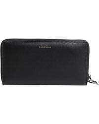 Dolce & Gabbana - Accessoires ,Zwart ,Leer Python Embossed Continental Wallet - Lyst