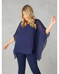 Live Unlimited - Chiffon Overlay Hanky Hem Top - Lyst