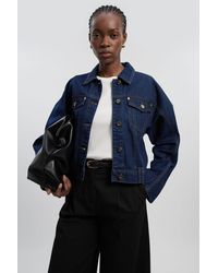 Karen Millen - Denim Cropped Jacket - Lyst
