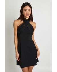 Boohoo - Tall Tulle Halterneck Mini Dress - Lyst