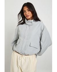 Boohoo - Peached Funnel Neck Zip Through Jacket - Lyst