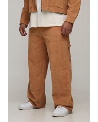 BoohooMAN - Plus Washed Cord Relaxed Fit Carpenter Pants - Lyst