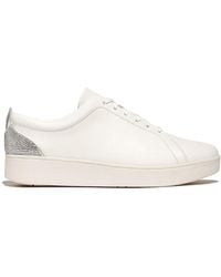 Fitflop - Rally Crystal-Backtab Leather Trainers Leather Crystal Covered Microfibre - Lyst