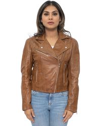 Infinity Leather - Biker Jacket-Zanzibar - Lyst