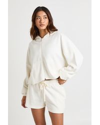 Boohoo - Washed Loopback Distressed Hem Short Tracksuit - Lyst