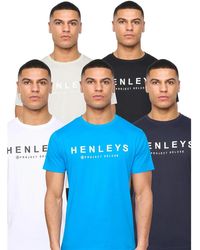 Henleys - Henyfront T-Shirt (Pack Of 5) /Light/Dark) Cotton - Lyst