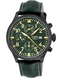 Gevril - Vaughn Chronograph Leather Swiss Automatic Eta 7750 Watch - Lyst