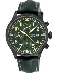 Gevril - Vaughn Chronograph Leather Swiss Automatic Eta 7750 Watch - Lyst