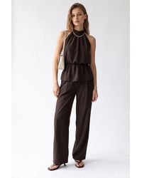 MixRay - Halter Blouse And Wide-Leg Pants Set - Lyst