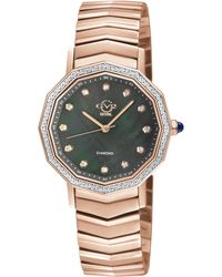Gv2 - Spello Ii Ip Rose Case, Mop Dial, Ip Bracelet Watch - Lyst
