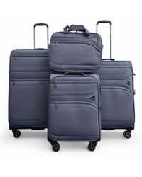 Infinity Leather - Lightweight Soft Dual 4 Wheel Cabin Luggage Suitcase Set - Lyst
