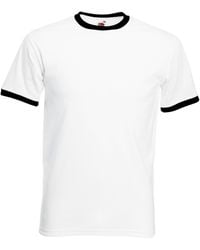 Fruit Of The Loom - Ringer Short Sleeve T-Shirt Cotton - Lyst