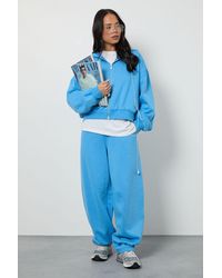 Boohoo - Boxy Zip Through Hoodie And Barrel Leg Jogger Tracksuit - Lyst