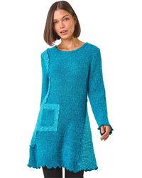 Roman - Textured Pocket Detail Longline Jumper - Lyst