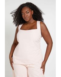 Boohoo - Plus Cotton Twill Asymmetric Top - Lyst