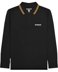 Lambretta - Tipped Long-Sleeved Polo Shirt Cotton - Lyst