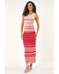 D.u.s.k - Zig Zag Knitted Midi Dress - Lyst