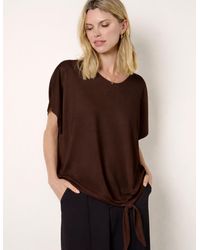 Blue Vanilla - Chiffon Tie Knot Plain Top - Lyst