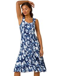 Roman - Stretch Abstract Panelled Short Dress - Lyst