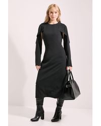 PRINCIPLES - Caped Sleeve Detail Crepe Column Dress - Lyst