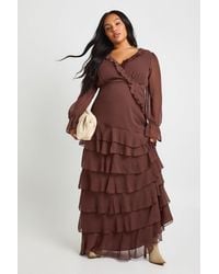 Boohoo - Plus Chiffon Ruched Waist Skater Dress - Lyst