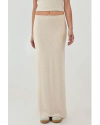 Hiccup - Elastic Waist Soft Textured Skirt With Slit - Lyst